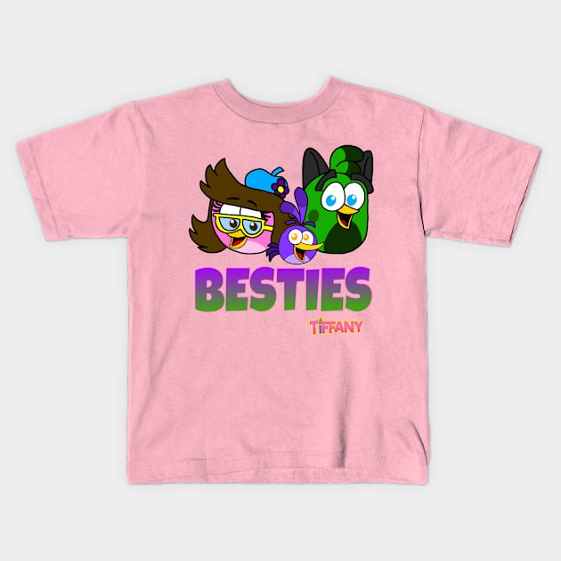 TIFFANY Besties Tiffany, Kiddiecraft, & Hiro Kids T-Shirt by TiffanyFisherArtist